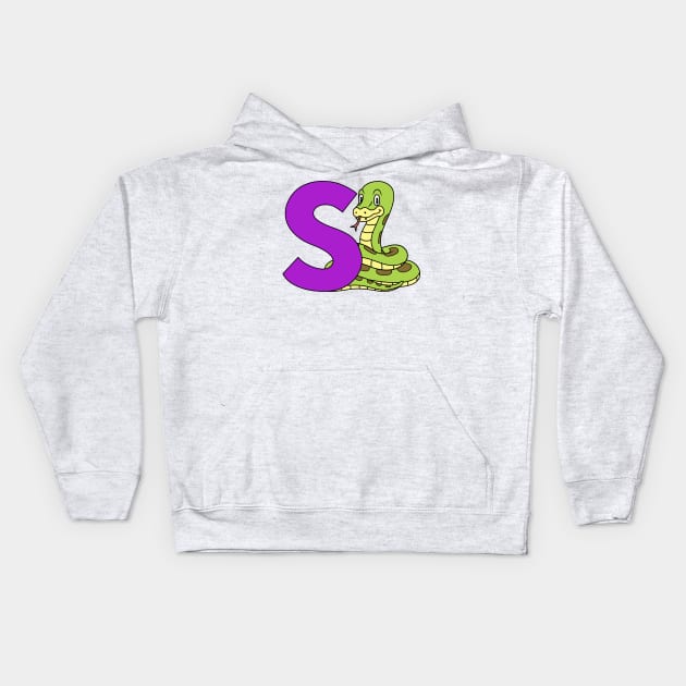 Letter S with Snake Kids Hoodie by BoombasticArt